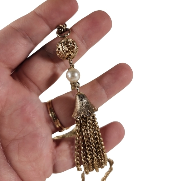 Vintage Filigree Tassel Necklace - Picture 3 of 6